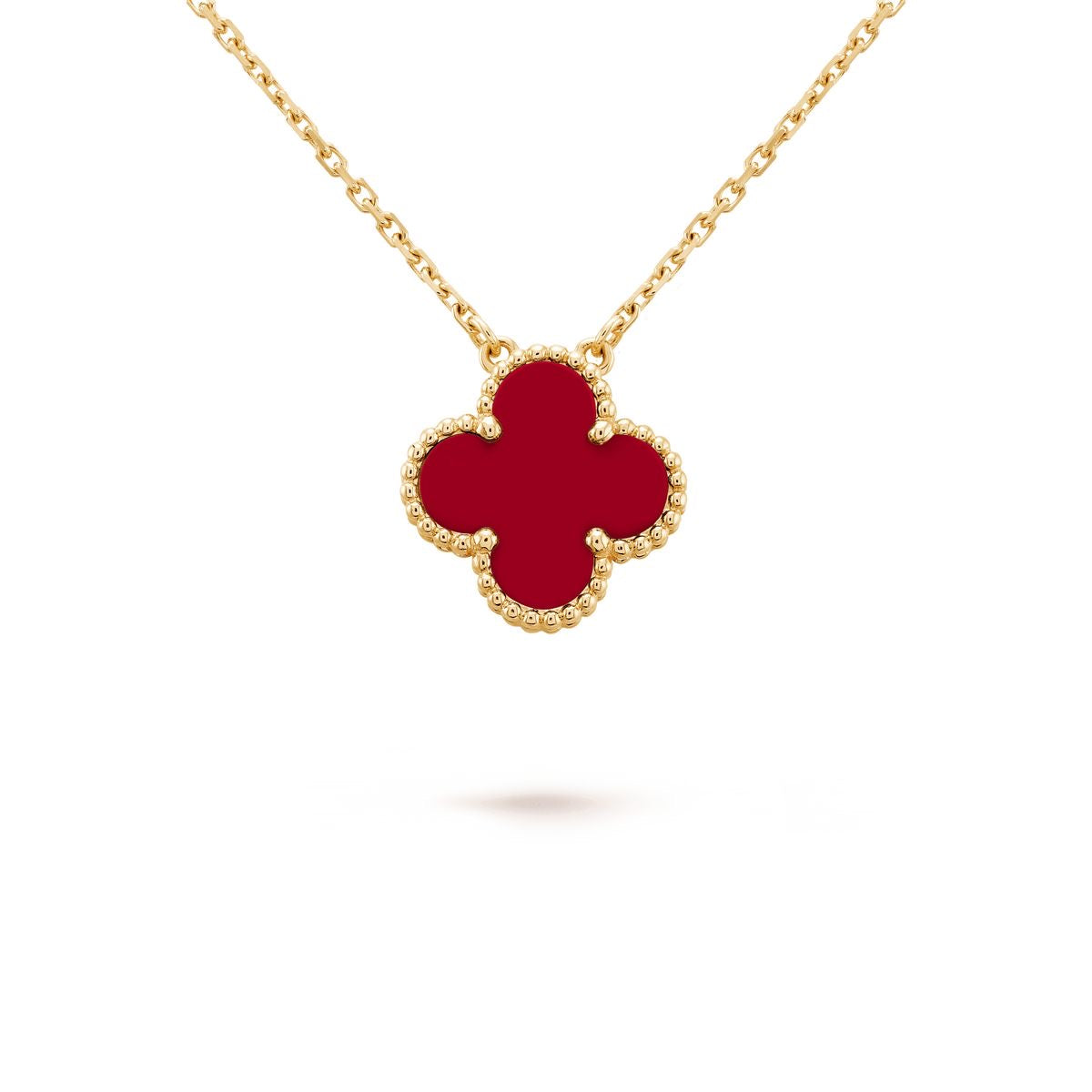 Collier trèfle rouge