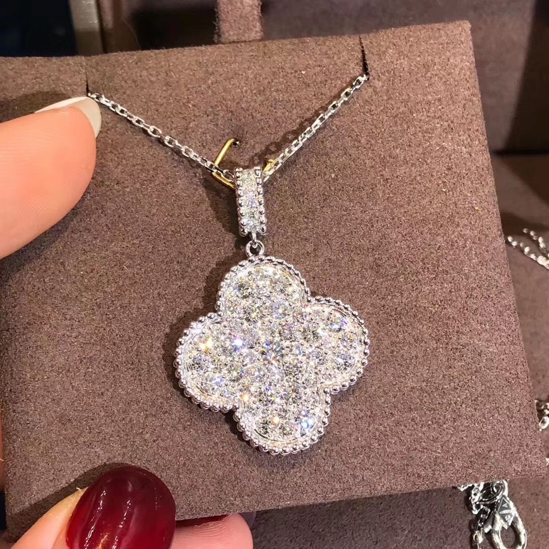 Sautoir Trèfles Silver Serti