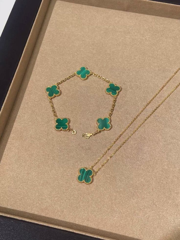 Gourmette Five Trèfles Green